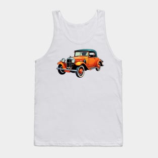 Colored Classic Car Design in Vibrant Vector Style Tank Top